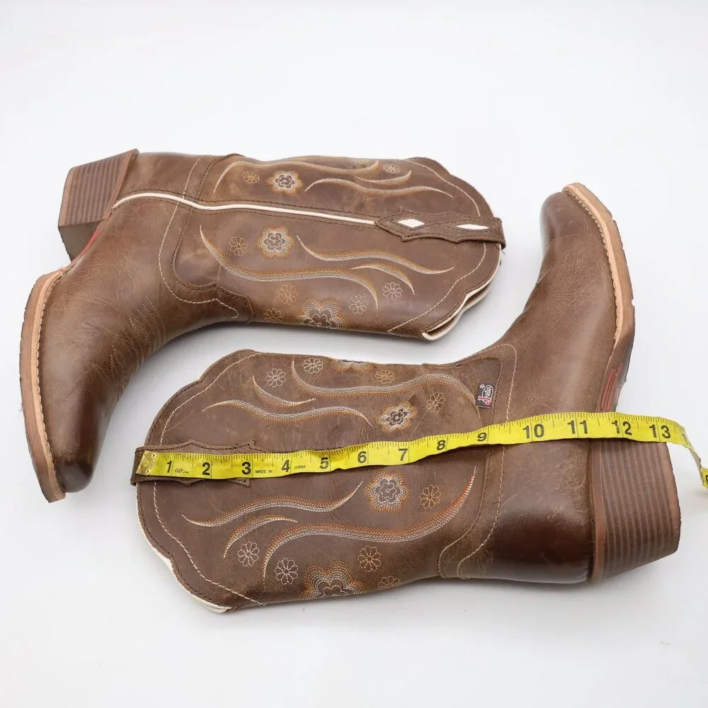 Justin Gypsy Women’s Size 10 B Cowgirl Western Boot Brown Leather Pull On - Picture 6 of 9